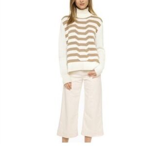 J Brand Liza Cream Wide-Leg Crop